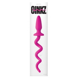 Розовая анальная пробка с хвостом-спиралью Oinkz