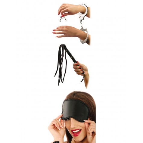 Набор для эротических игр Lover's Fantasy Kit - наручники, плетка и маска