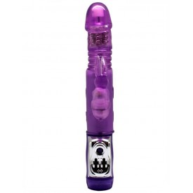 Фиолетовый вибратор с ротацией и функцией Up&Down - 24 см.
